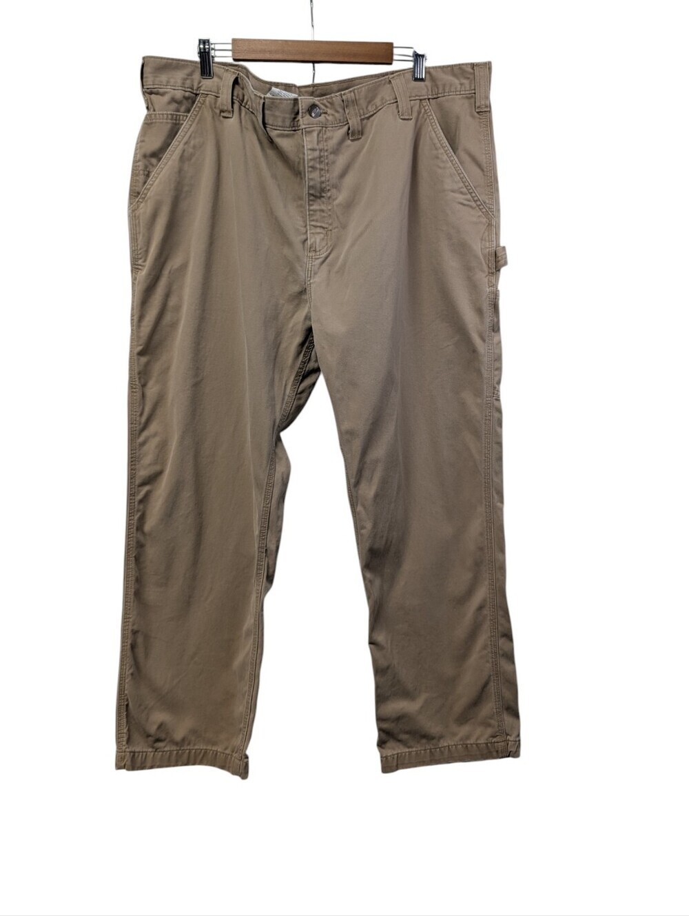 Carhartt B324 DKH Relaxed Fit Canvas Dungaree Work Pants Khaki Men's Size 44x30